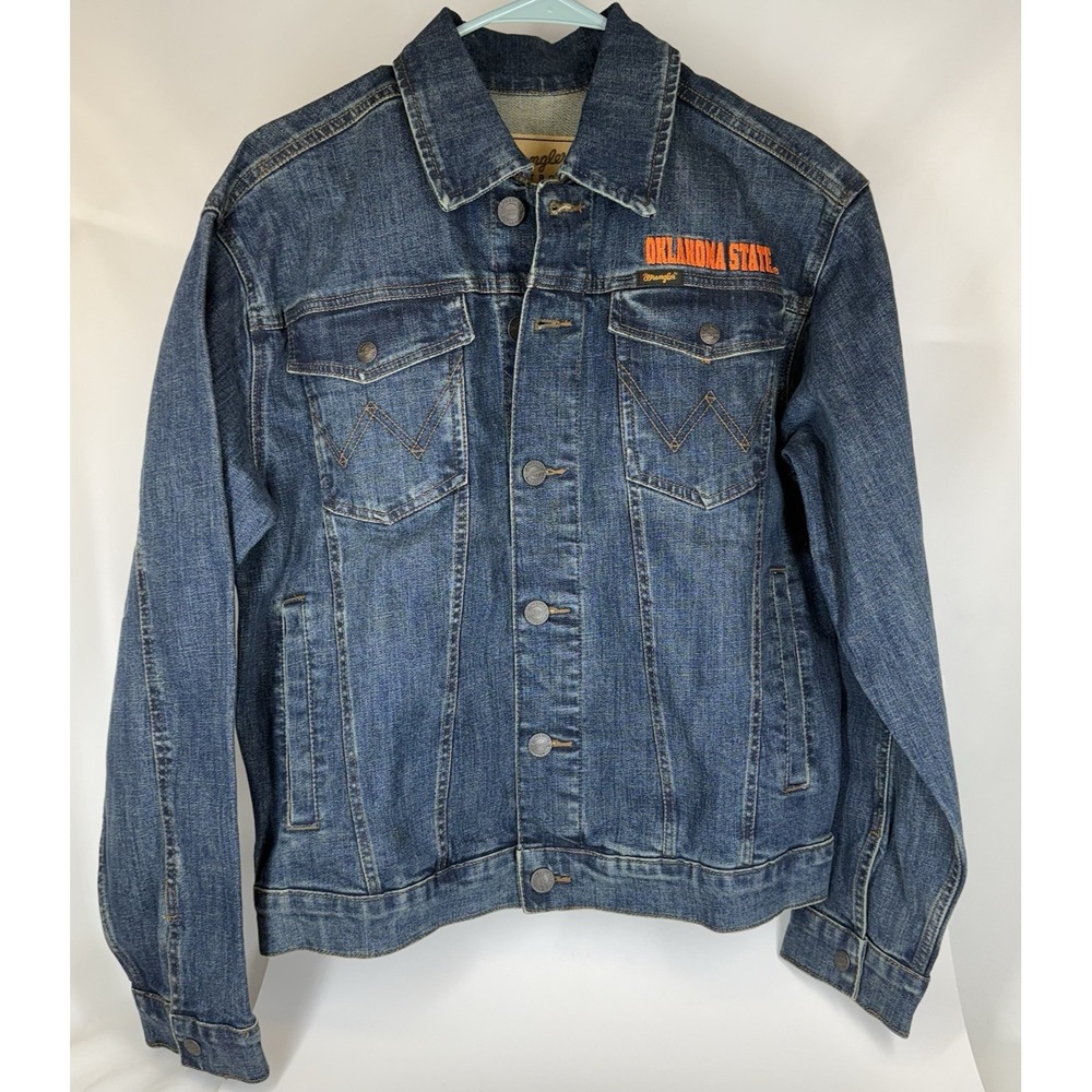 Wrangler Retro OSU Oklahoma State University Denim Jean Jacket Women's Small